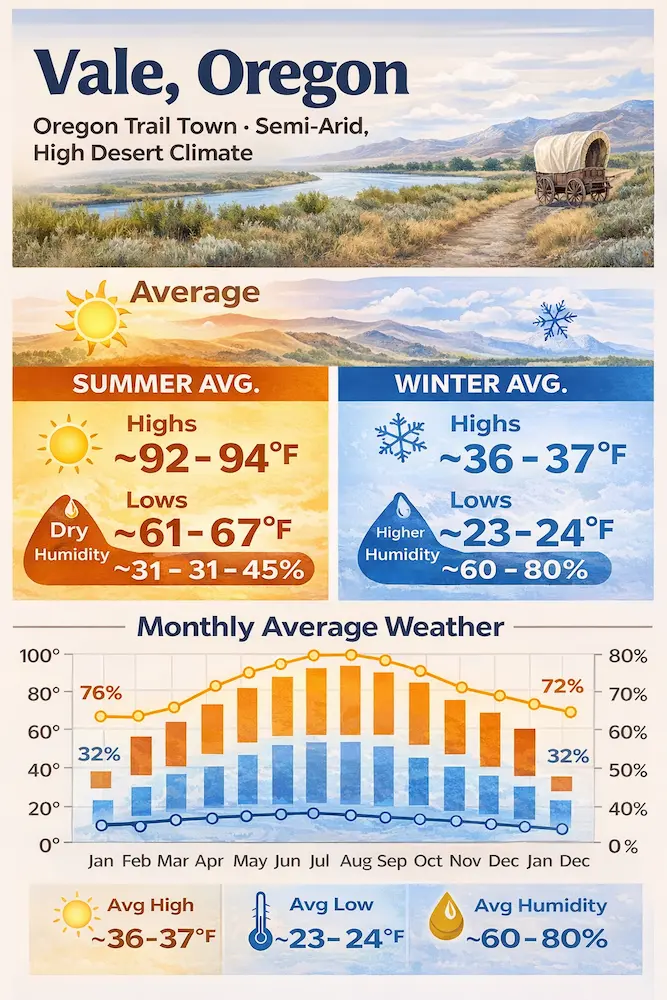 AI generated image of Vale, Oregon climate